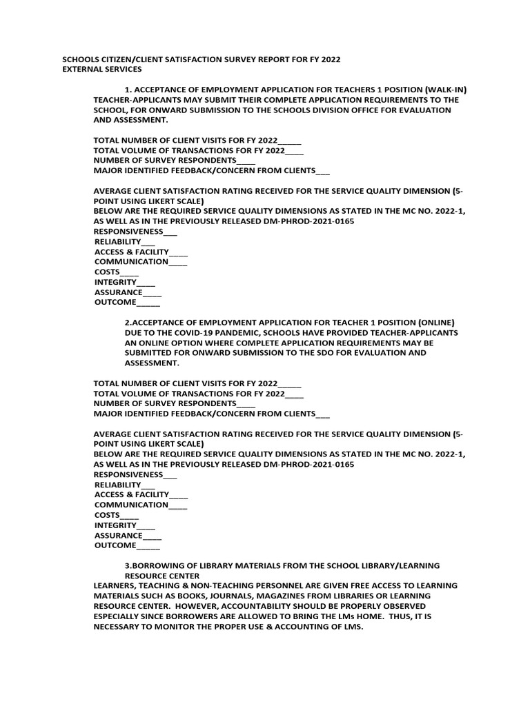 Client Satisfaction Survey | PDF | Business