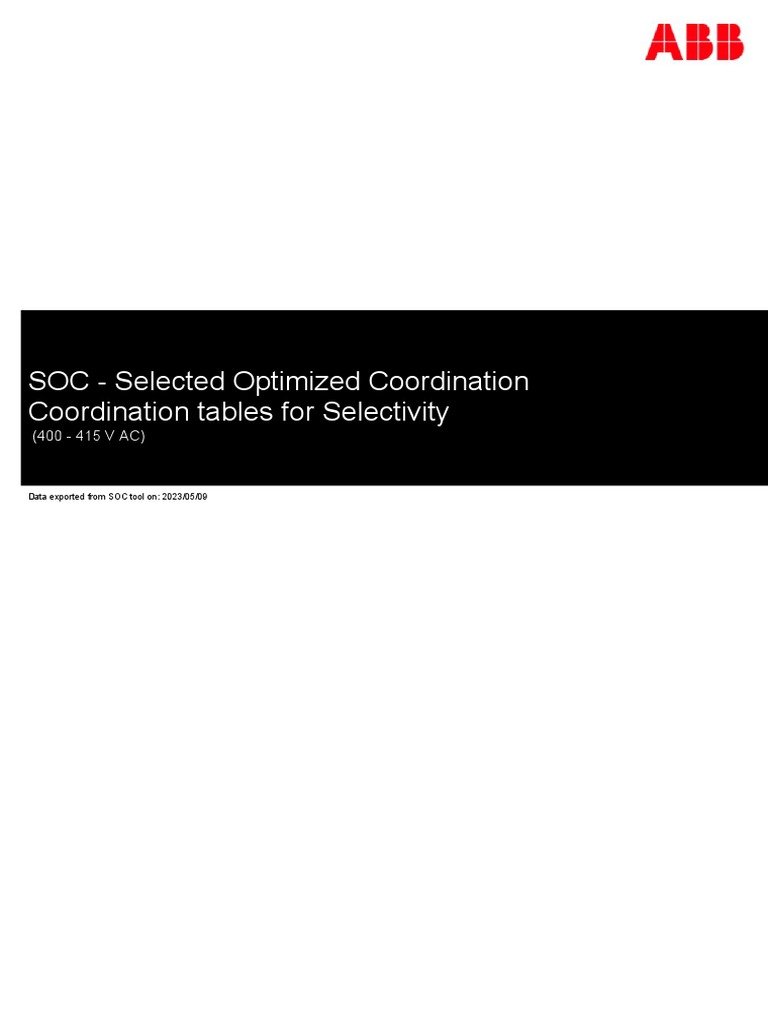 Selectivity - (400 - 415 V AC) - 20230509-08.59.01 | PDF | System On A ...