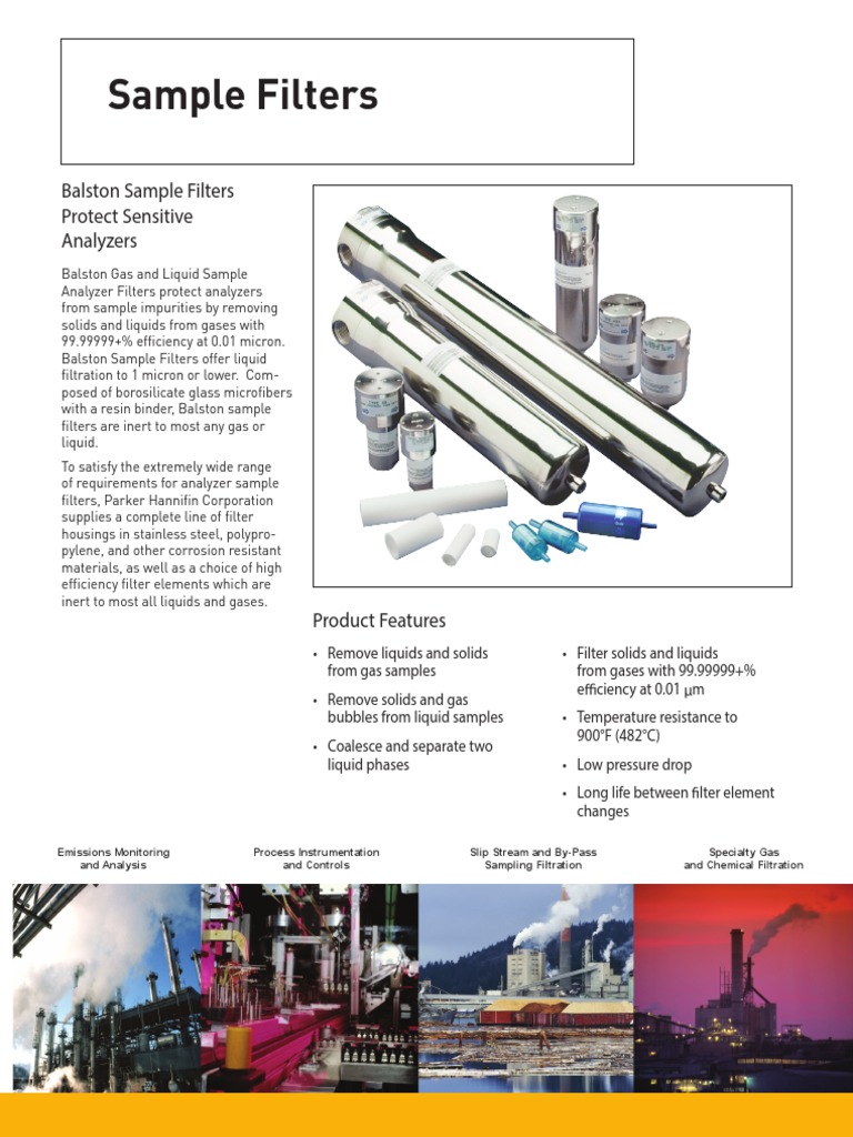 Balston Gas and Liquid Sample Analyzer Filters | PDF | Adsorption ...