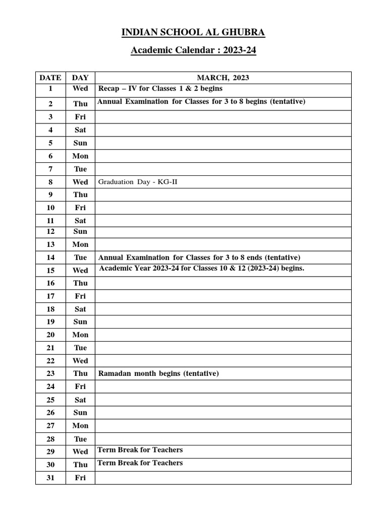 Academic Calendar PDF Academic Term