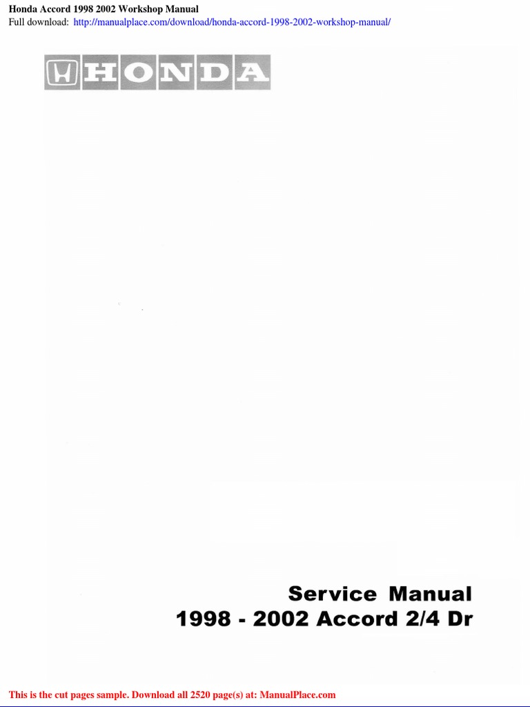 HONDA ACCORD MAINTENANCE MANUAL PDF visual data 3