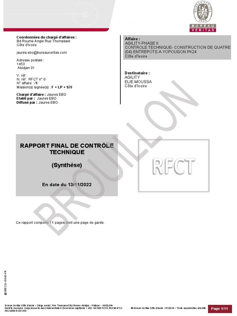 Rapport Final Contrôle Technique Entrepôts | PDF | Lutte contre l ...