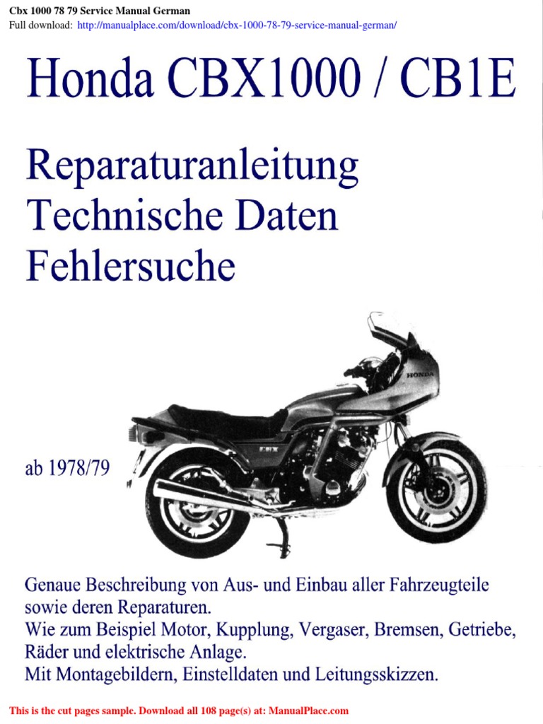 Cbx 1000 Series 78-79 Service Manual | PDF