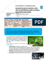 Ficha #8 - 4to - Tomemos Conciencia de Que La Creación Es Obra Maravillosa de Dios La Cual Debemos Cuidar y Proteger Como Nuestra Casa Común