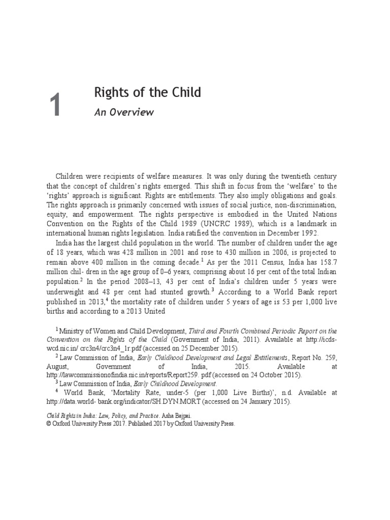 Unit 2 - Child Rights in India | PDF | Convention On The Rights Of The ...