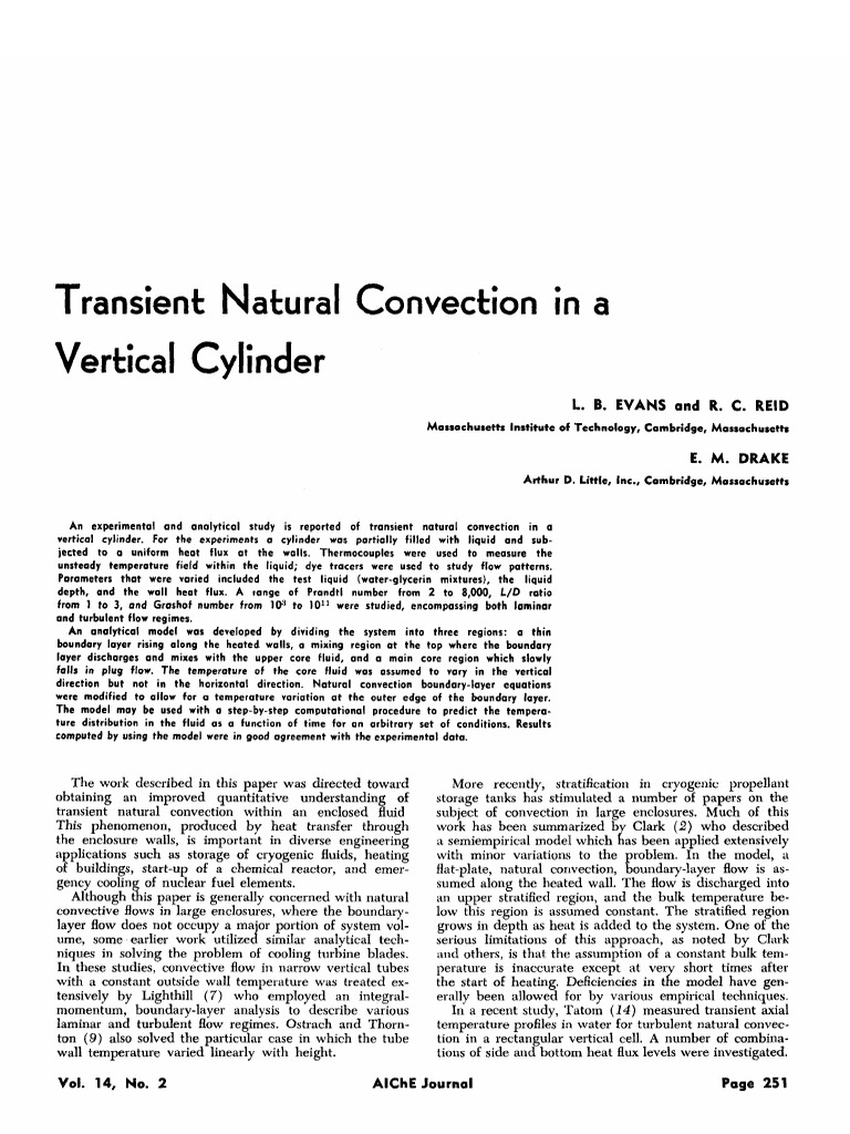 AIChE Journal - March 1968 - Evans - Transient Natural Convection in A ...