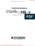 Hyundai Robex 15 7 Operators Manual