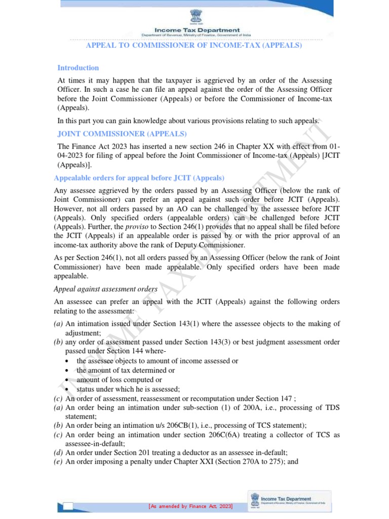 34 Appeal To Cit PDF Tax Taxes