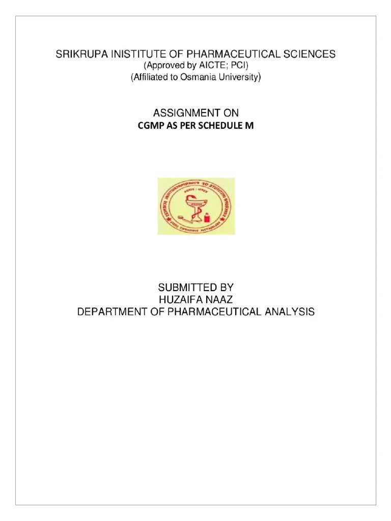 C GMP Guidelines According To Schedule M | PDF