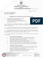 DM No. 52, S. 2023 Submission of Documents For Reclassification