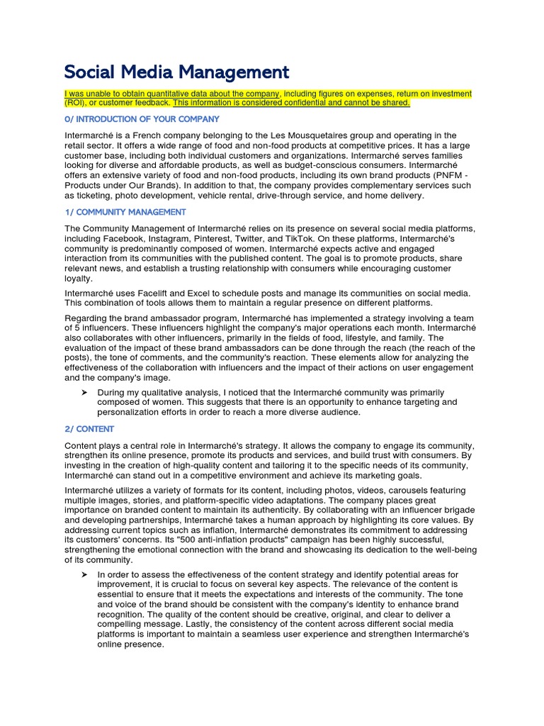 Social Media Management PDF Social Media Popular Culture & Media Studies