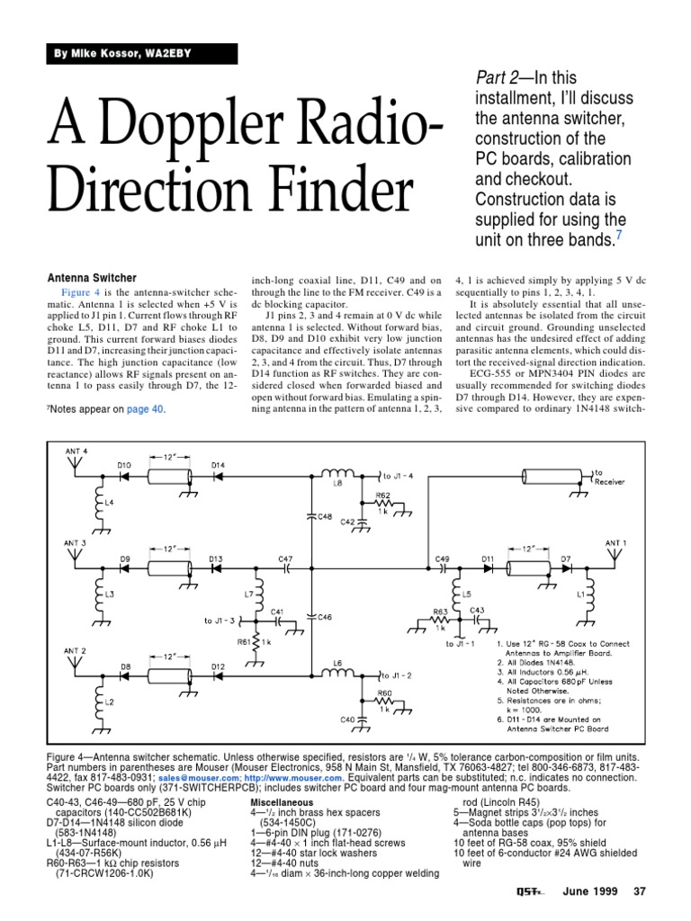 A Doppler RadioDirection Finder Part 2 PDF Antenna (Radio) Frequency