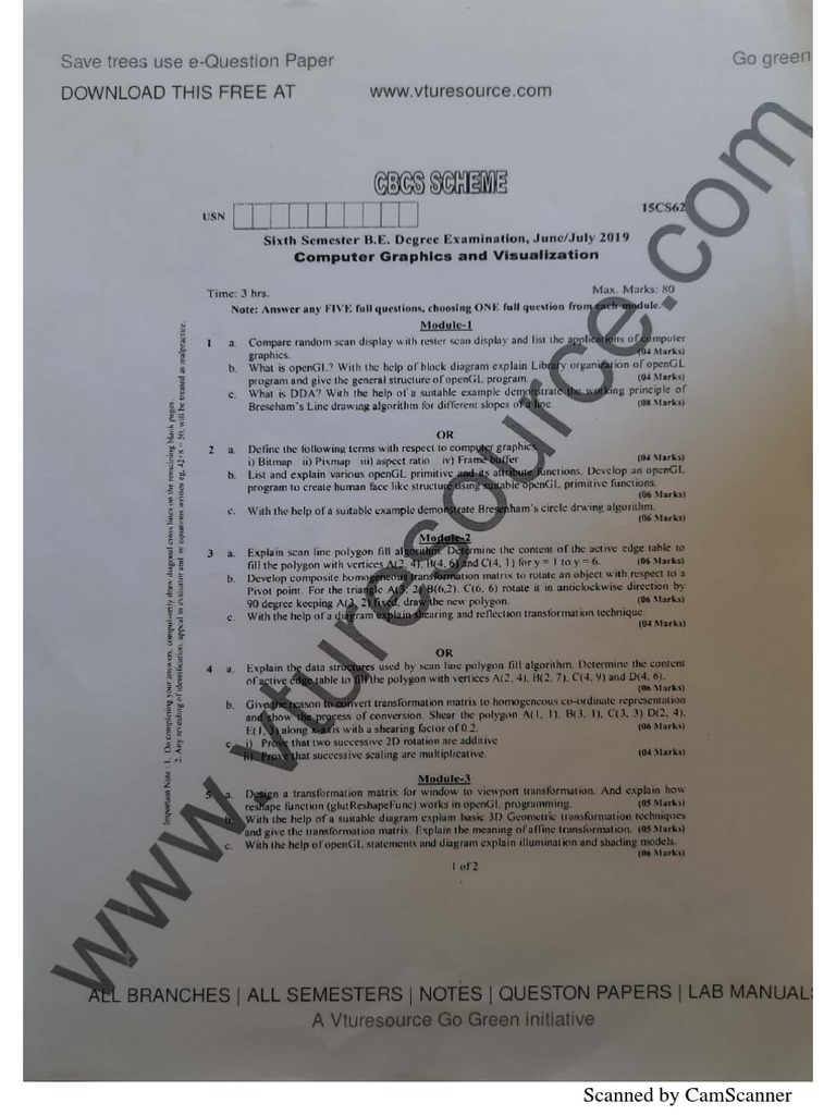 VTU QP With scheme PDF