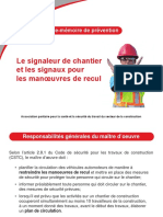 Aide Memoire de Prevention Le Signaleur de Chantier Et Les Signaux Pour Les Manoeuvres de Recul 2017 5 Volets