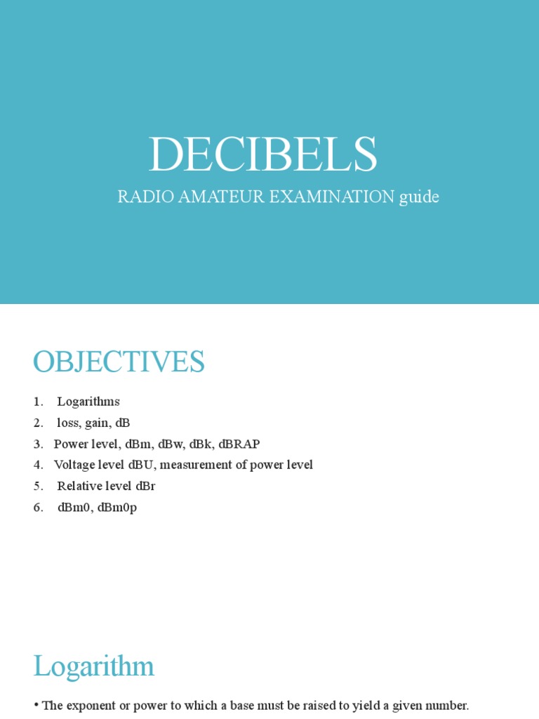 DECIBELS PDF Decibel Electrical Engineering
