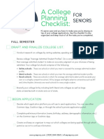 College Planning Checklist - For Seniors 1 PSRBPJ
