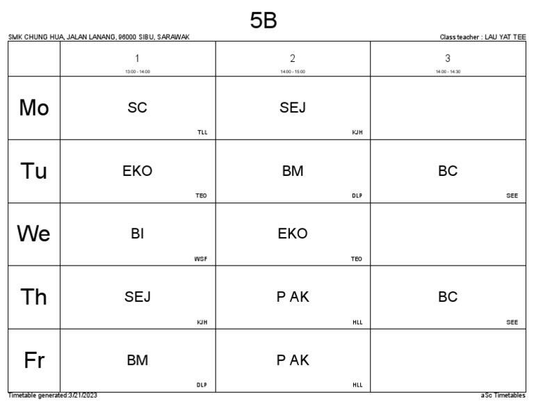 5B Kelas Intervensi 2023 | PDF