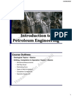 Introduction To Petroleum Engineering: Course Outlines