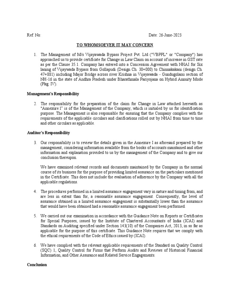 Draft Statutory Auditor Certificate-GST | PDF | Government | Economies