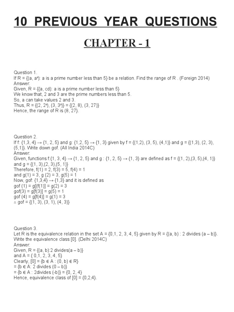10 pyq maths pdf matrix mathematics determinant