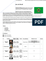 Anexo - Lista de Presidentes Do Brasil - Wikipédia, A Enciclopédia Livre