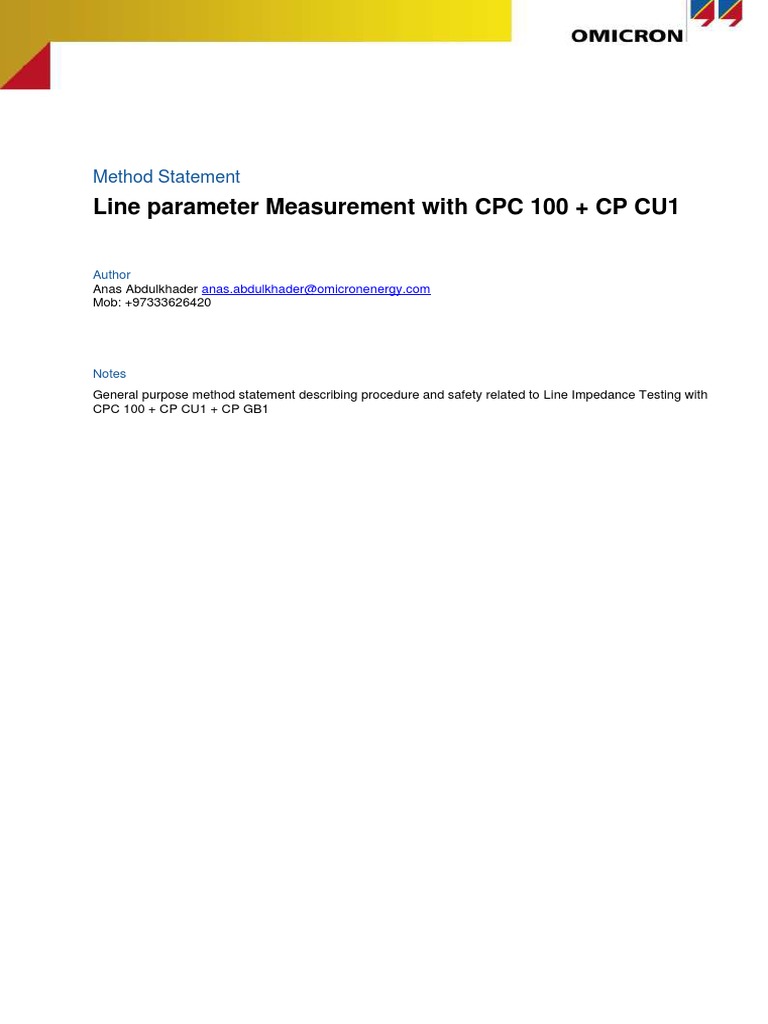 Line Impedance Testing with CP CU1 | PDF | Alternating Current ...