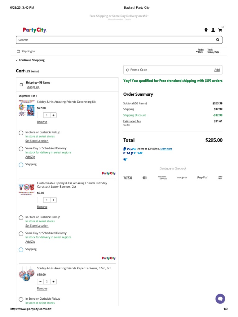 Basket Party City PDF