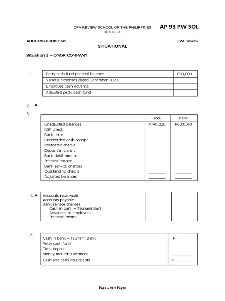 AP 93 PW Sol Guide | PDF | Book Value | Discounting