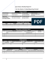 Project Status Weekly Report Template Draft