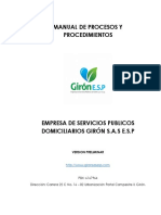 Manual de Procesos y Procedimientos Giron Sas Esp Ultima Version