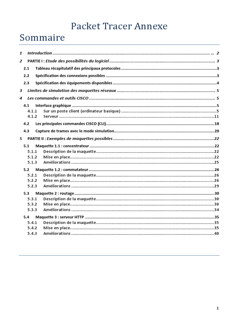 Commandes essentielles pour Packet Tracer | PDF | Commutateur réseau ...