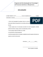 Declaração de Não Possuir Vinculo Empregatício - 2019