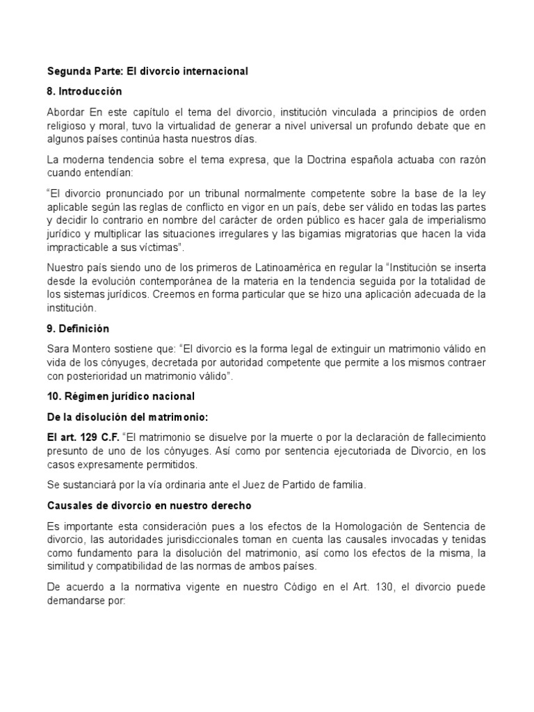 Segunda Parte EL DIVORCIO INTERNACIONAL | PDF | Divorcio | Esposa