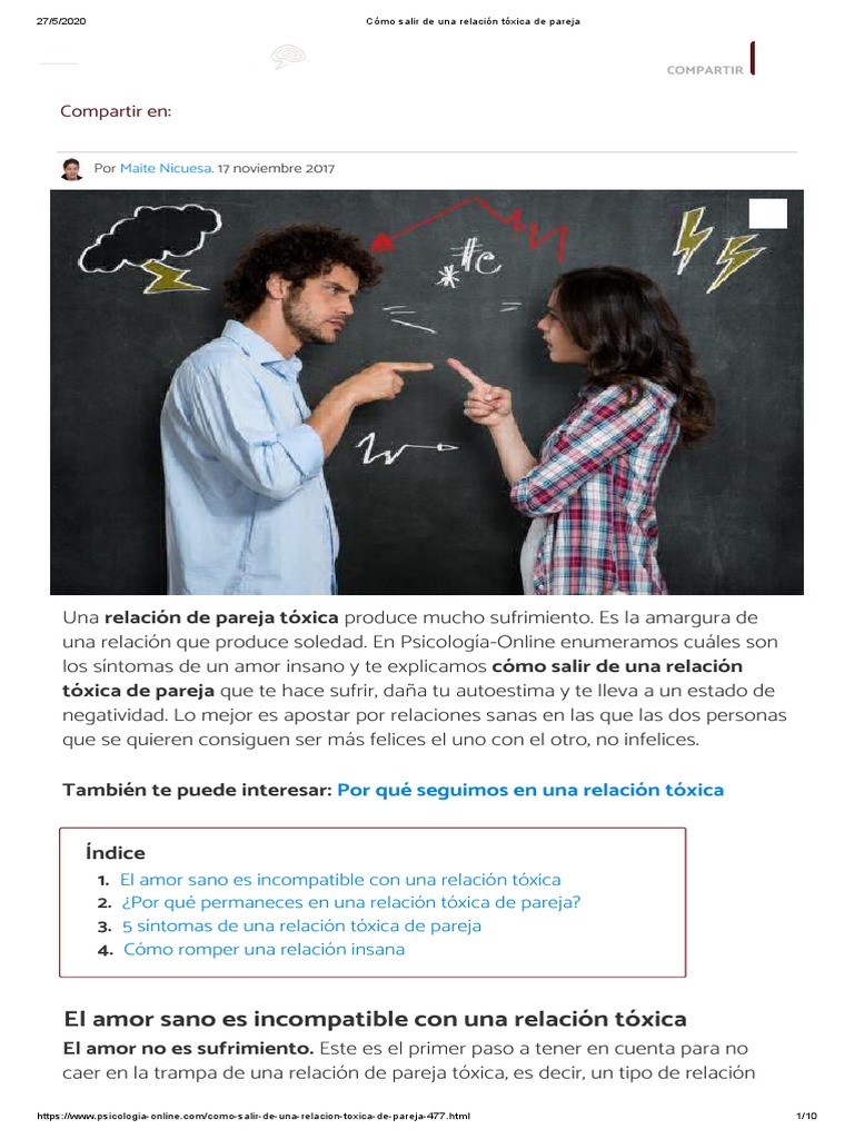 Cómo Salir de Una Relación Tóxica de Pareja | PDF | Amor | Temor
