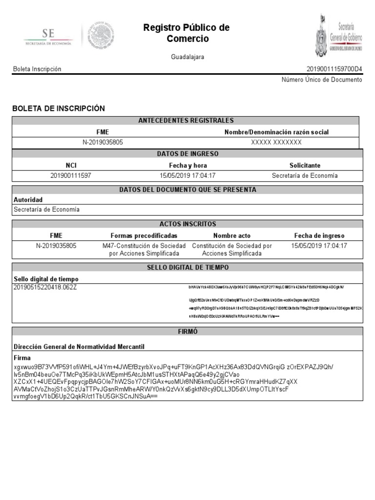 Boleta inscripcion al registro publico pdf