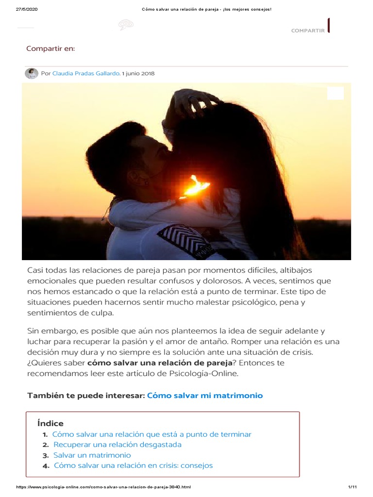 Consejos para salvar tu relación de pareja | PDF | Amor | Infidelidad, image size:768x1024