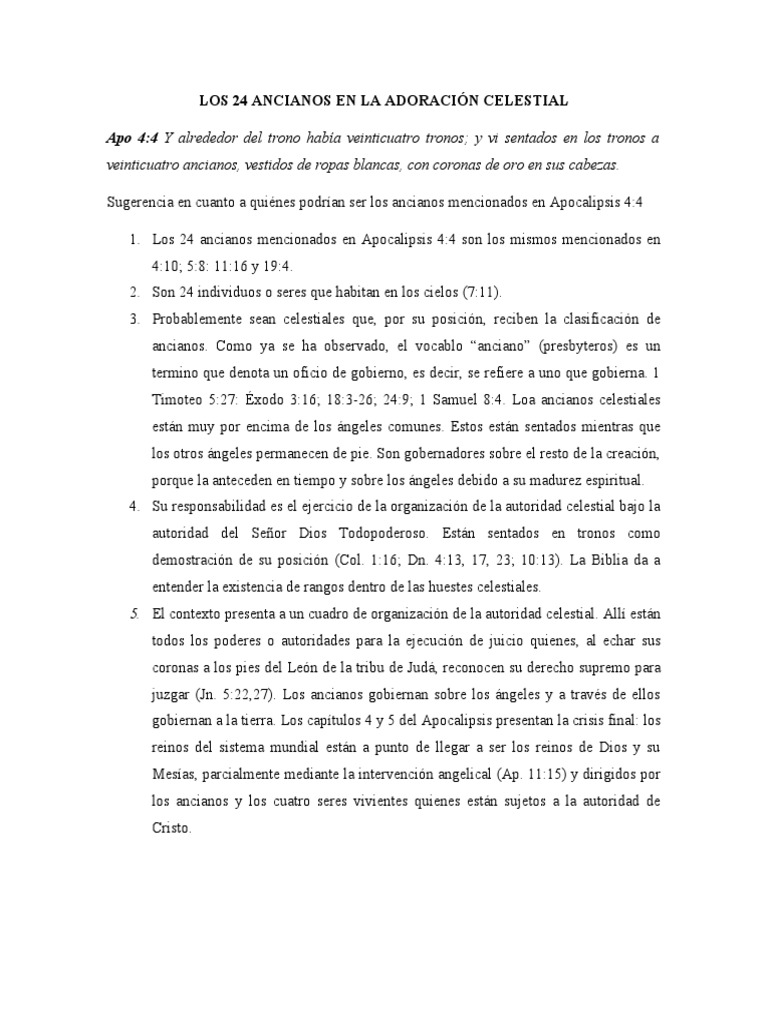 LOS 24 ANCIANOS EN LA ADORACIÓN CELESTIAL PDF