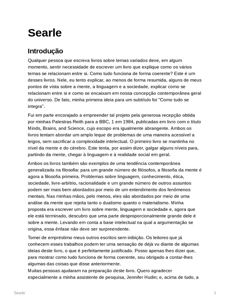 Capitulo 1 john searle mente linguagem e sociedade pdf
