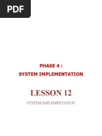 Lesson 12 System Implementation