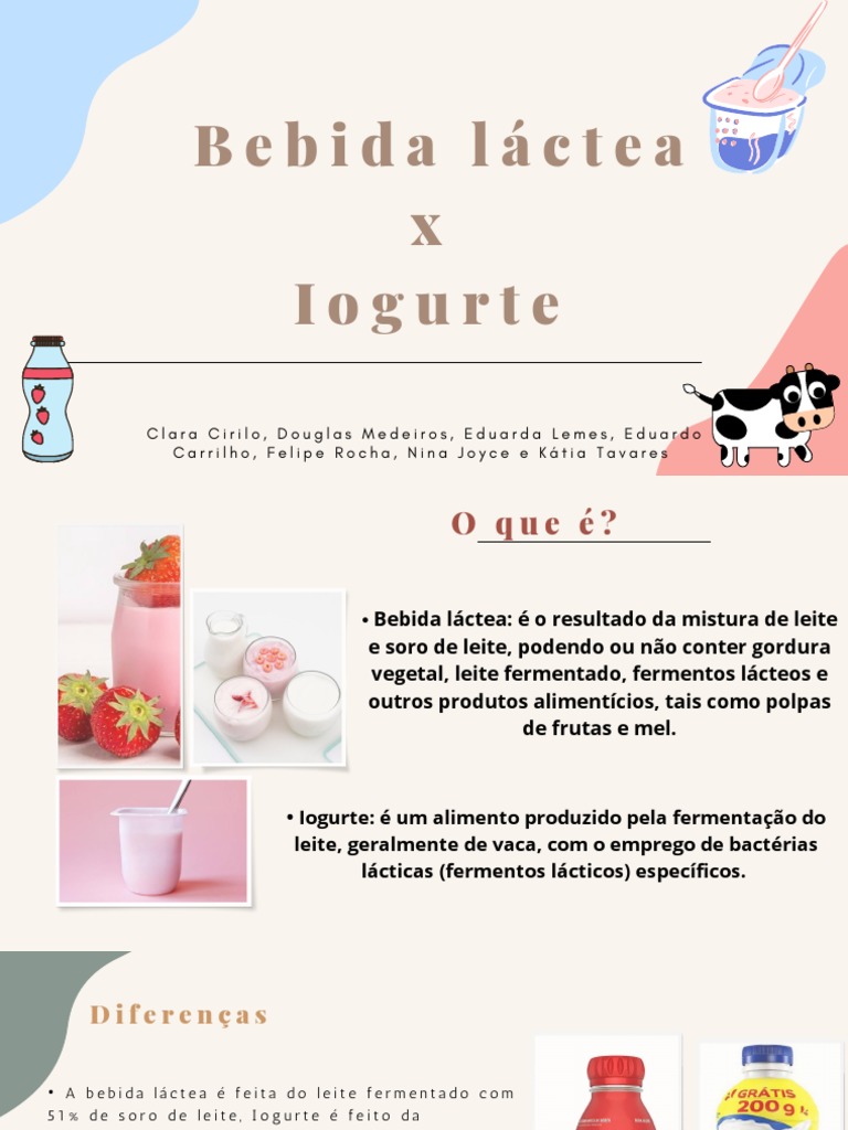 Bebida Láctea X Iogurte | PDF | Leite | Lacticínios