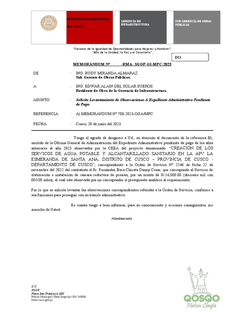 Memo Analitico PDF