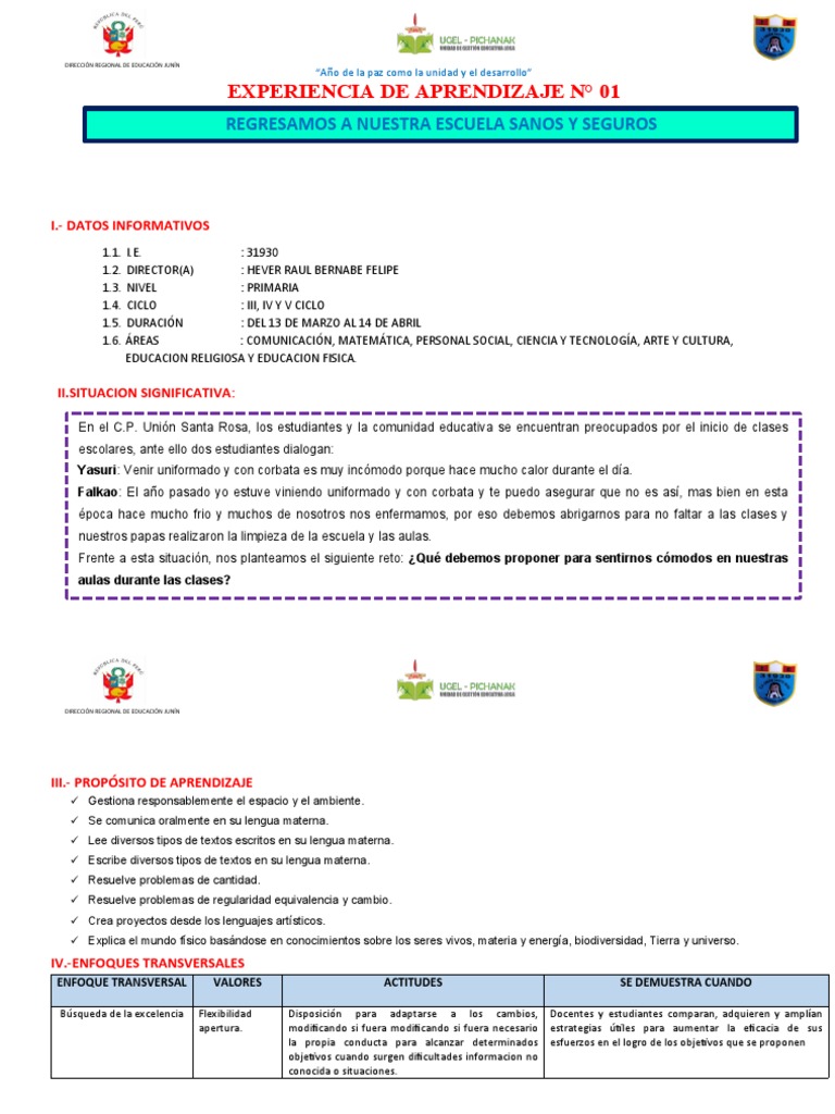 Experiencia de Aprendizaje | PDF | Aprendizaje | Universo