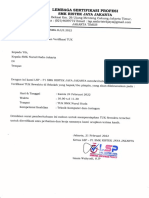 Surat Pemberitahun Verifikasi TUK 2022 Nurul Huda