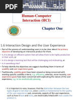 Human-Computer Interaction (HCI) : Chapter One