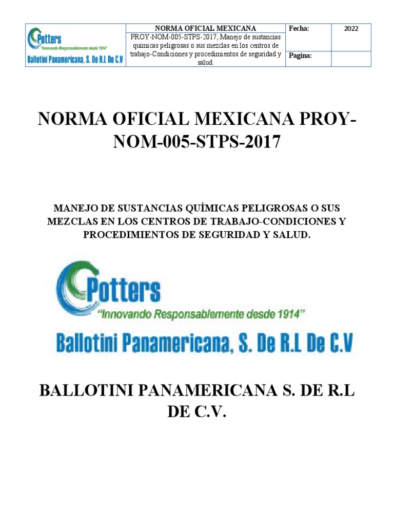Nom 005 STPS 1998 | PDF | Ventilación (Arquitectura) | México