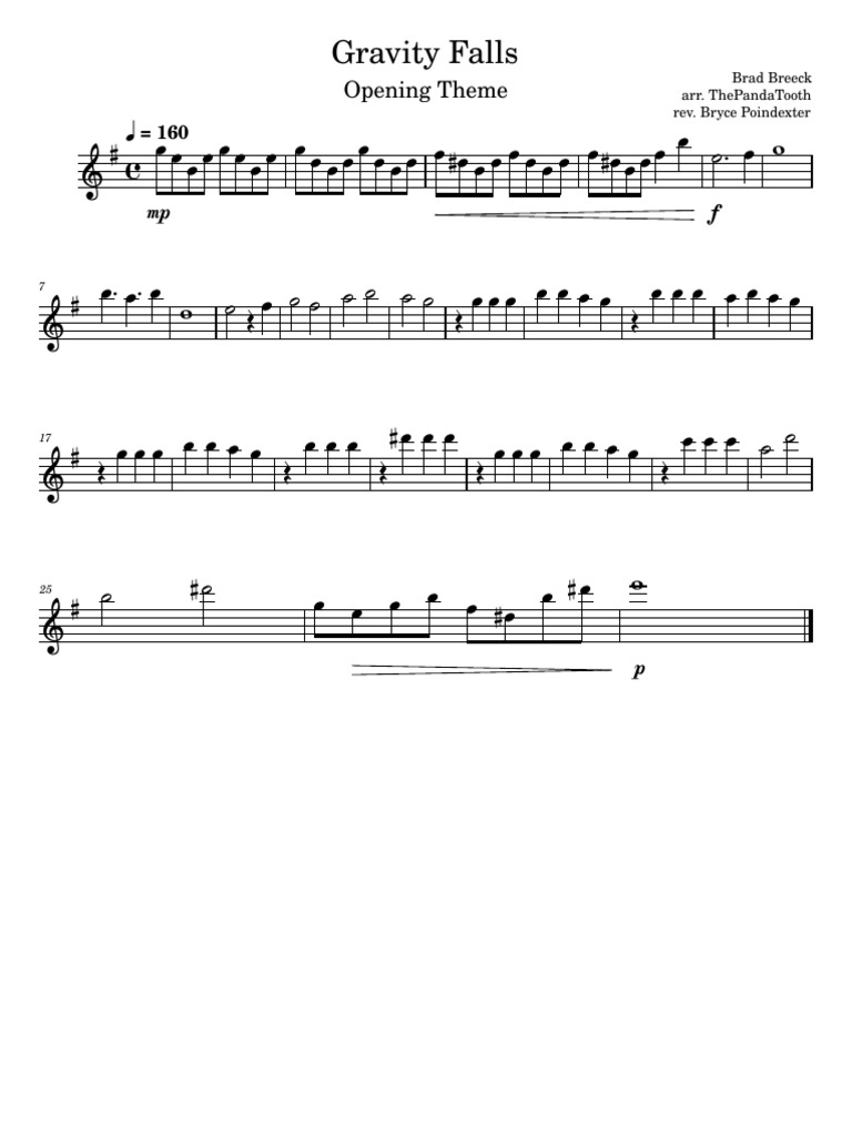 Gravity Falls Opening Intermediate PDF