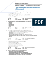 Test Bank For Sociology 11th Edition Shepard