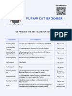 Pupaw Cat Groomer Price List