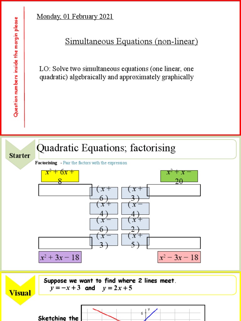 Solving Linear and Quadratic Equations | PDF | Equations | Quadratic ...