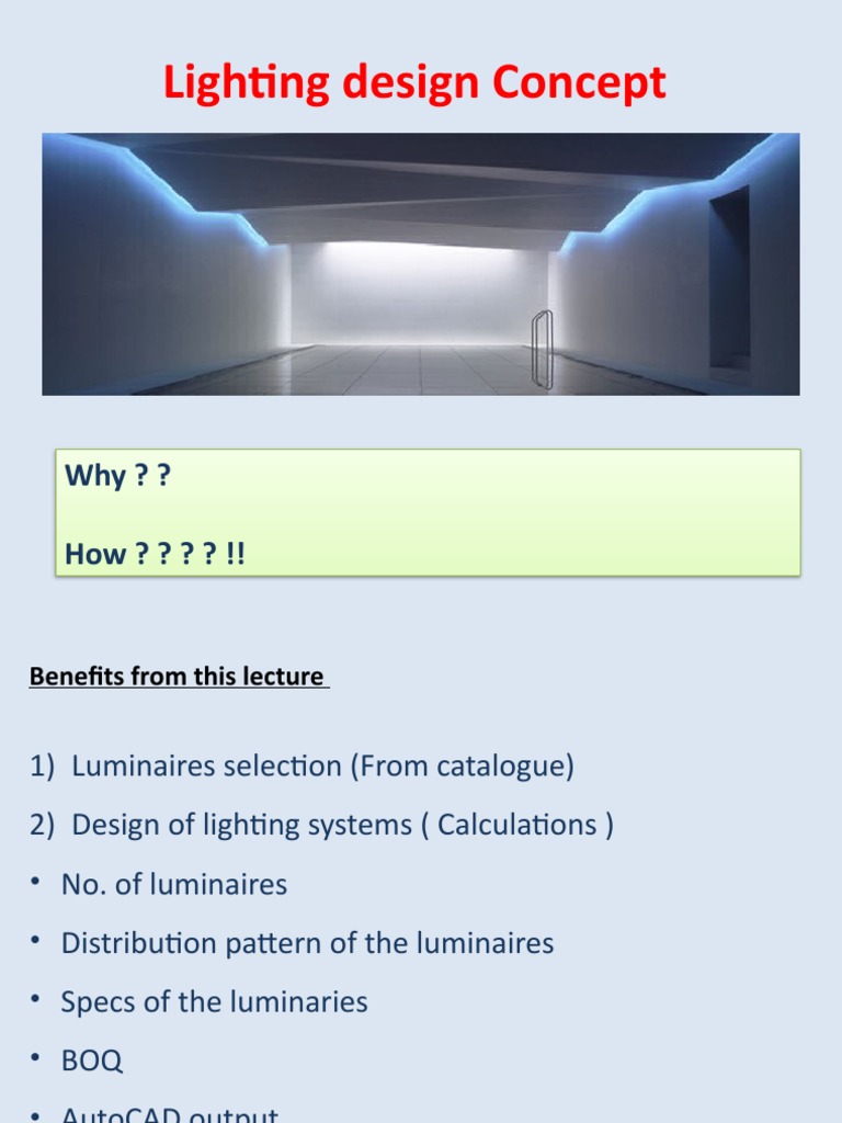 Lighting Design Concept | PDF | Incandescent Light Bulb | Fluorescent Lamp